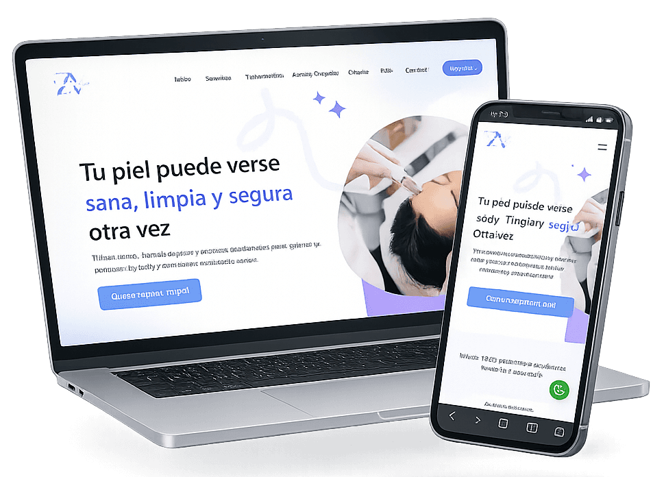 Mockup de sitio web profesional